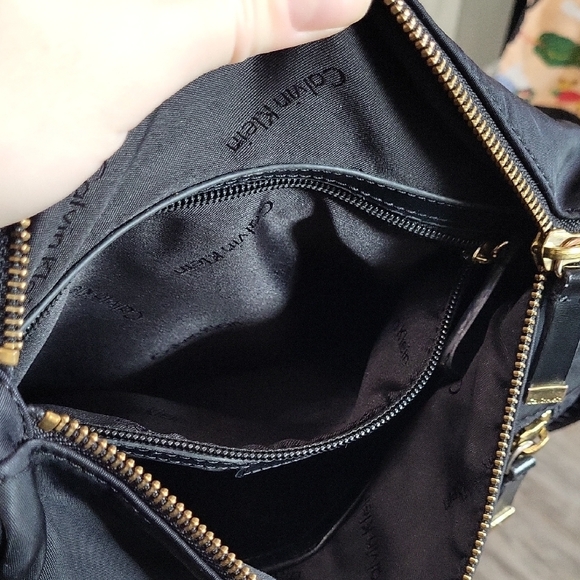 Calvin Klein Black Nylon Crossbody Bag with Gold Accents - Picture 12 of 12